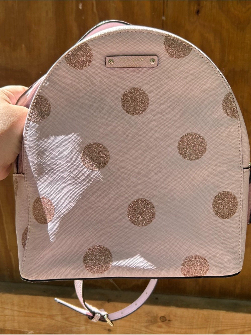 kate spade Pink Mini Backpack with Glitter Polka Dots